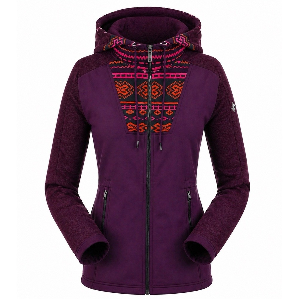 Spyder Women's Soiree Plush Fleece Sweater Zip Up Jacket Size XL‎ Purple Aztec